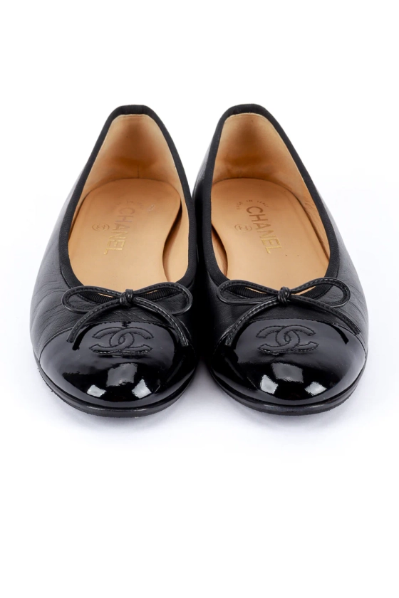 Cap Toe Leather Ballet Flats II