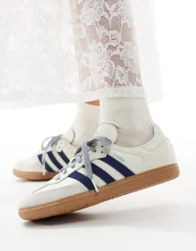 adidas Originals - Samba - Baskets - Blanc cassé et bleu marine