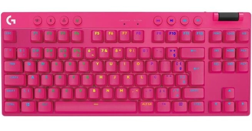 Logitech G PRO X TKL LIGHTSPEED Gaming Keyboard (Magenta) ~ PC