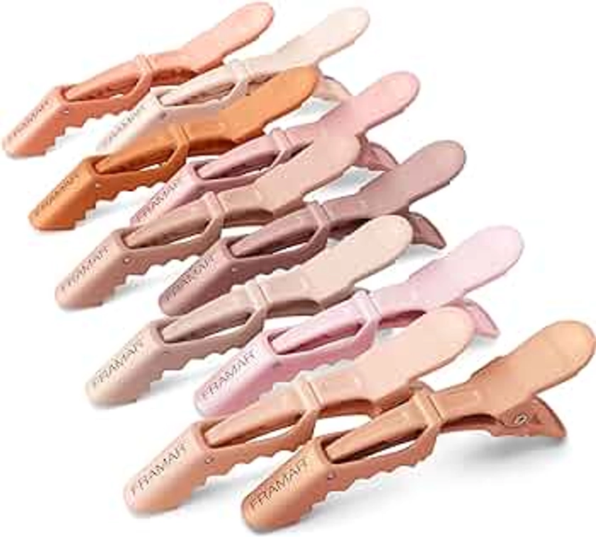 FRAMAR Neutral Crocodile Clips Hair - Sectioning Hair Clips For Styling, Hairdressing Clips For Hair, Alligator Clips Hair Clip, Cute Hair Clips Women, Hair Styling Clips, Hairdresser Clips – 10 Pk