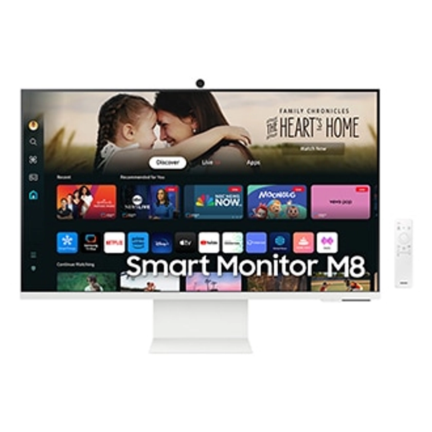 32" M80D UHD White Smart Monitor with Speakers and Remote
