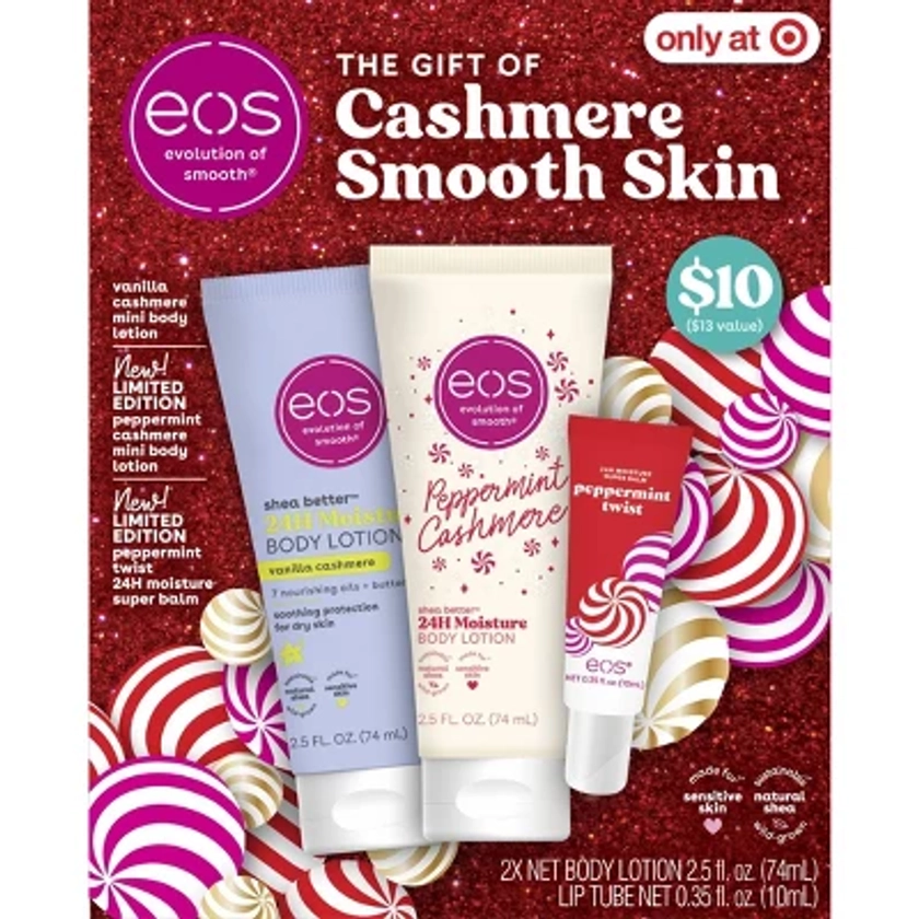 eos Cashmere Smooth Skin Holiday Gift Set – Vanilla & Peppermint Cashmere - 3pk