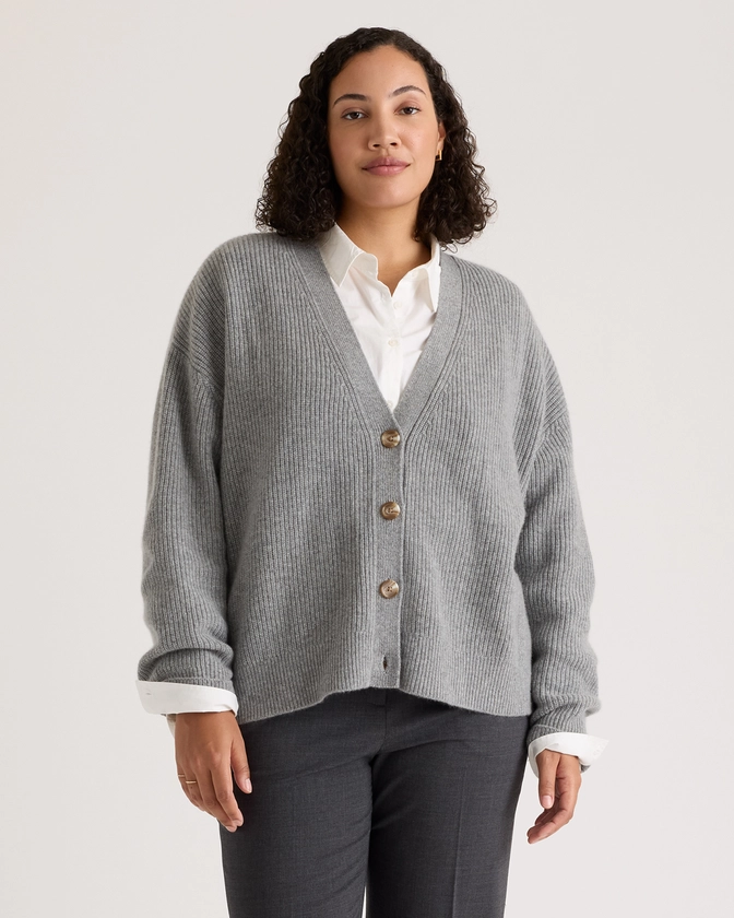 Mongolian Cashmere Fisherman Cropped Cardigan Sweater