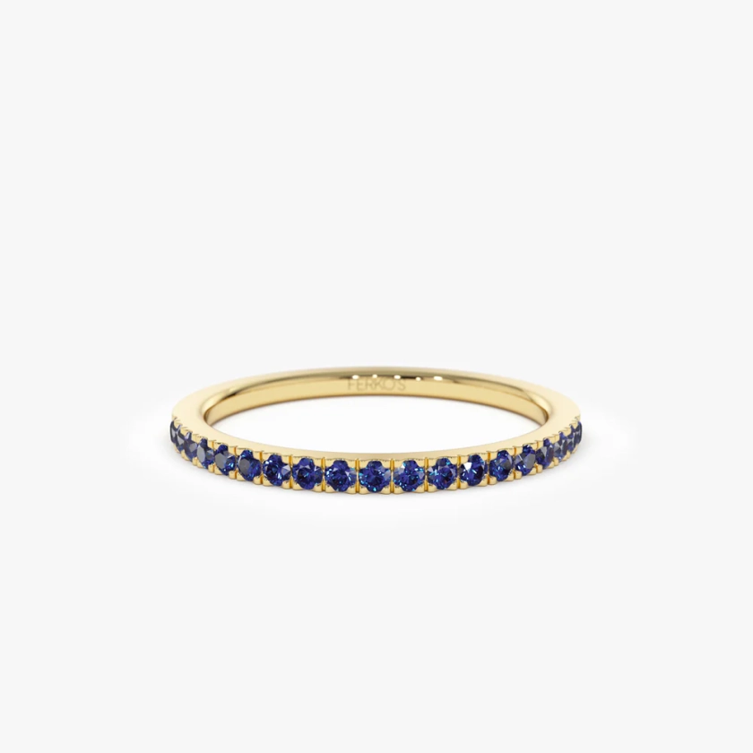14k Half Eternity Blue Sapphire Ring