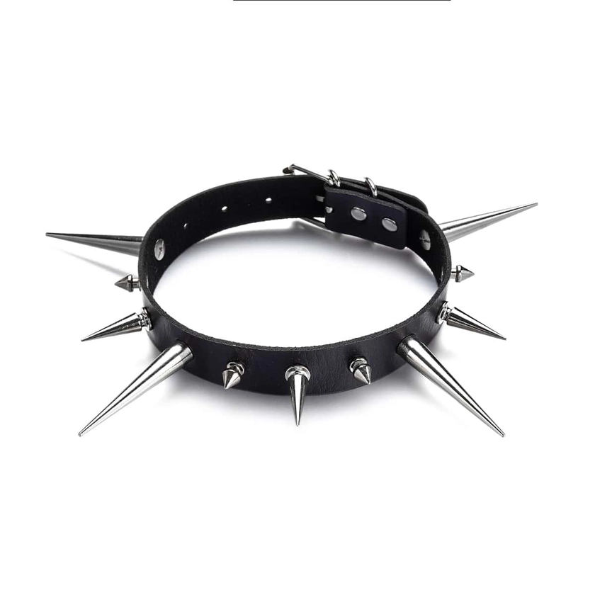 Collares góticos Gargantilla larga con pinchos Collar de punk rock Bisutería Accesorios góticos