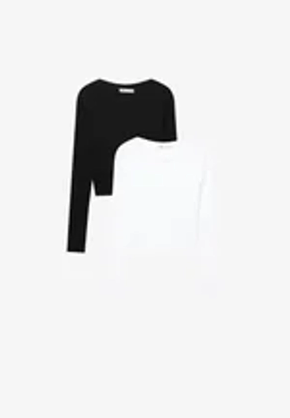 2 PACK OF BASIC - T-shirt à manches longues - metallic black