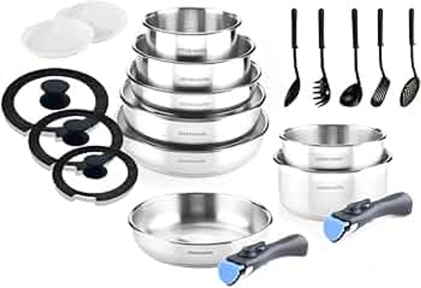 Arthur Martin AMBI20S Batterie de Cuisine Tous Feux Dont Induction Inox, 20 Pieces