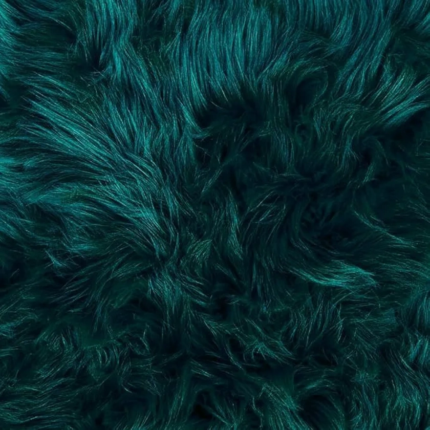 Faux Fake Fur Long Pile Luxury Shaggy/Craft, Sewing, Cosplay, Costume, Decorations / 60" Wide/Sold by The Yard (Dark Teal, 10"X10" Square Piece)