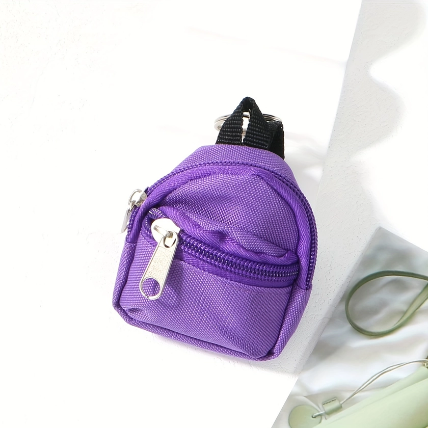 Mini Zipper Backpack Shaped Coin Purse Keychain Cute Canvas Key Chain Ring Purse Bag Charm Women Female Gift