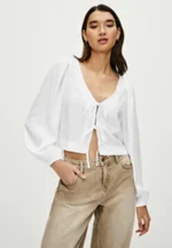 TIE FRONT  - Blouse - white