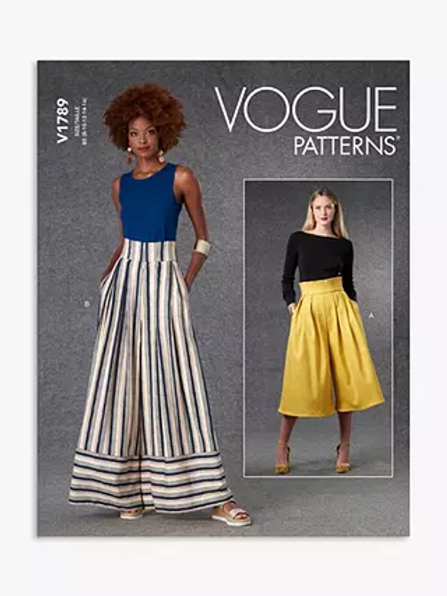 Vogue Misses' Skirt Trousers Sewing Pattern V1789, F5