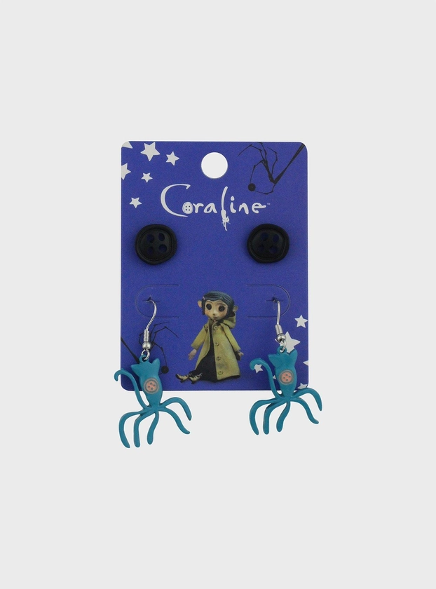 Coraline Buttons & Squid Earring Set