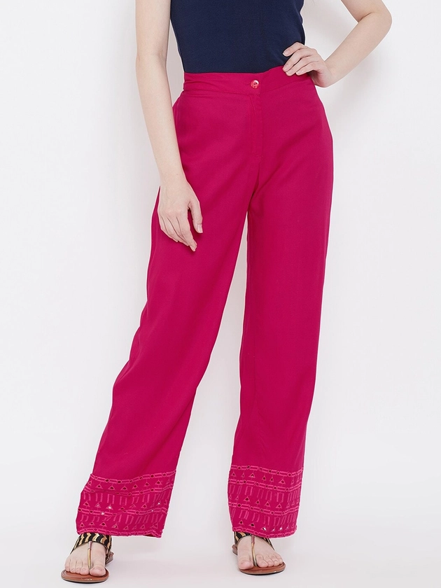 Be Indi Women Fuchsia Ethnic Palazzos