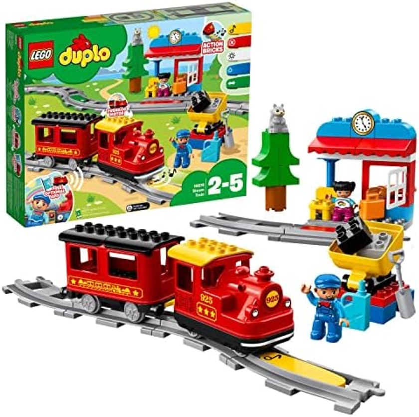 LEGO 10874 DUPLO Ma Ville Steam Train, with Sounds, Lights, Rails and Remote Control, Locomotive Toy, Gift Idea for Children 2 Years and Up : Amazon.com.be: Toys