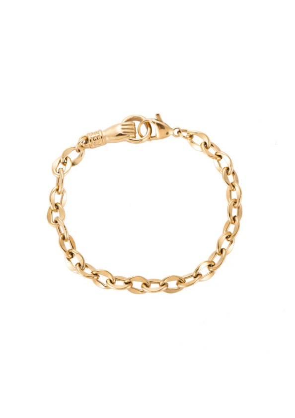 14K Gold Plated Hand With Hoop Chain Bracelet - Saint's Soul Jewellery