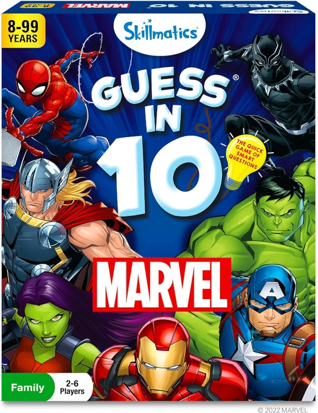 Skillmatics Card Game - Guess in 10 Marvel, Perfect for Boys, Girls, Kids, Teens, Adults Who Love Board Games, Toys, Avengers, Spiderman, Iron Man, Gifts for Ages 8, 9, 10 and Up