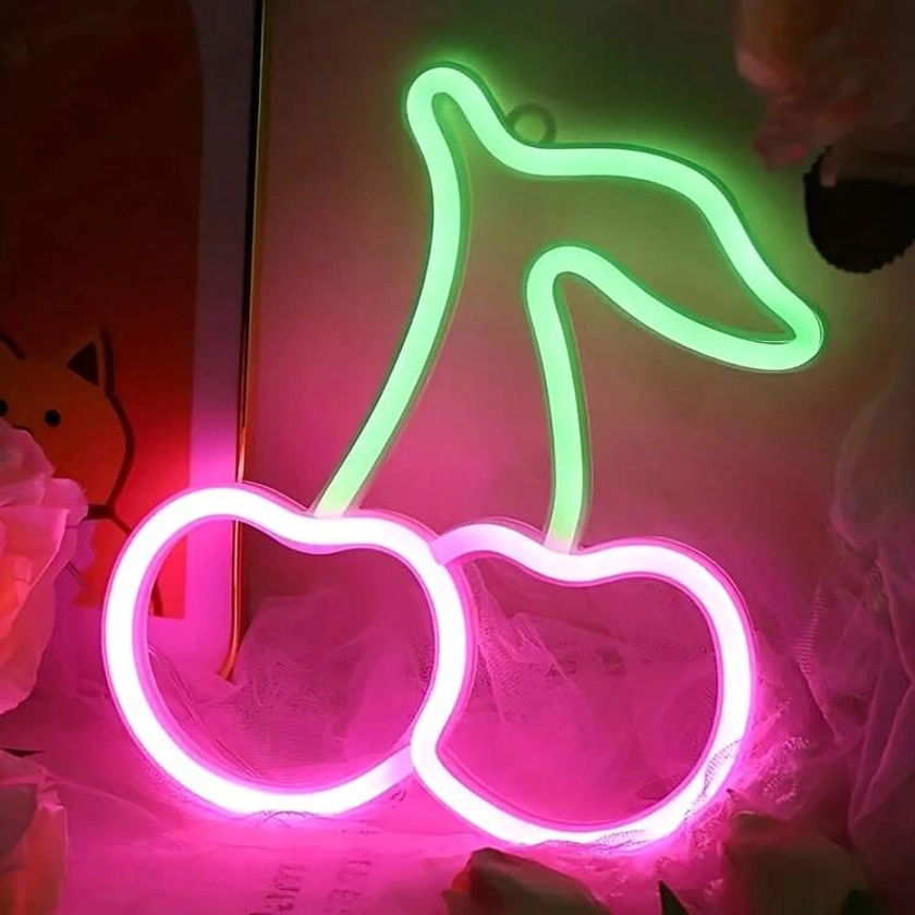 1pc Cute Neon Light, USB Or Battery Powered LED Neon Light, Aesthetic Lamp Ideal For Girls Bedroom, Wedding Decor, Birthday Party, Game Room, Anniversary, Valentine's Day Home Decoration