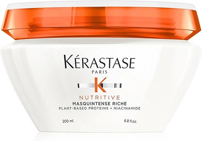 Kérastase Nutritive, Rich Deep Nutrition Hair Mask for Very Dry Medium to Thick Hair, With Niacinamide, Intensely Nourishing and Hydrating, Masquintense Riche, 200 ml