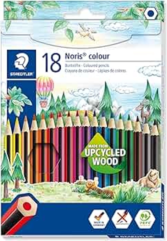 STAEDTLER 185 C18 Noris Colour Colouring Pencils - 18 Assorted Colours (Pack of 18 Pencils)