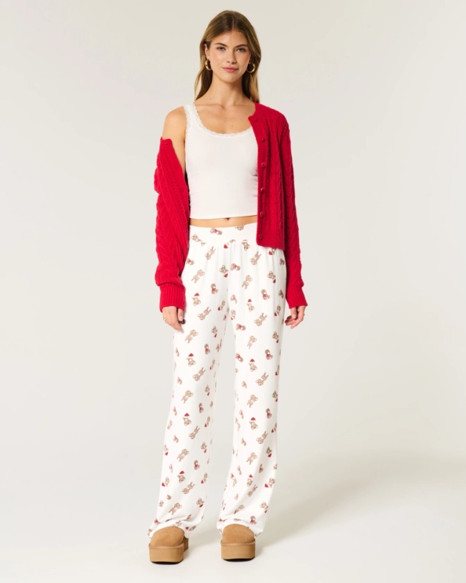 Women's Cozy Wide-Leg Pajama Pants | Women's Bottoms | HollisterCo.com