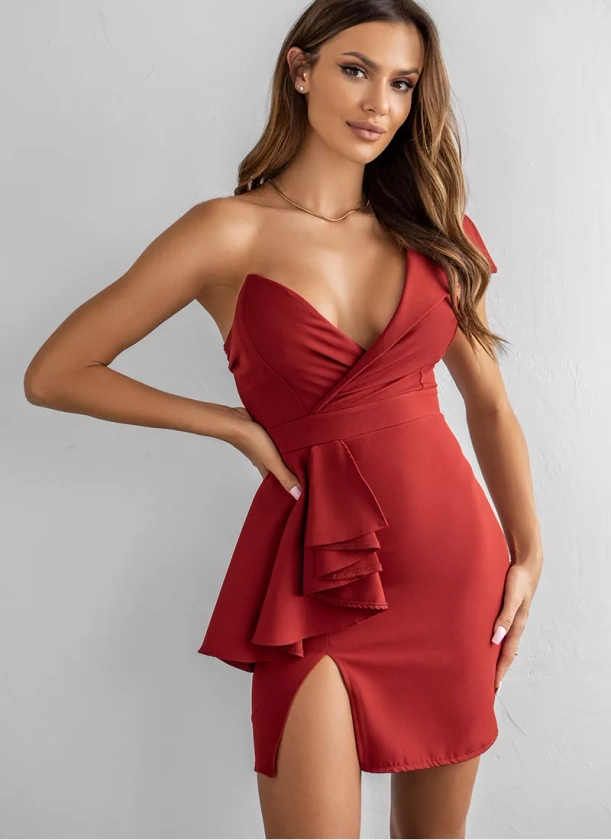 Czerwona sukienka mini Isla w sklepie DeeZee.pl