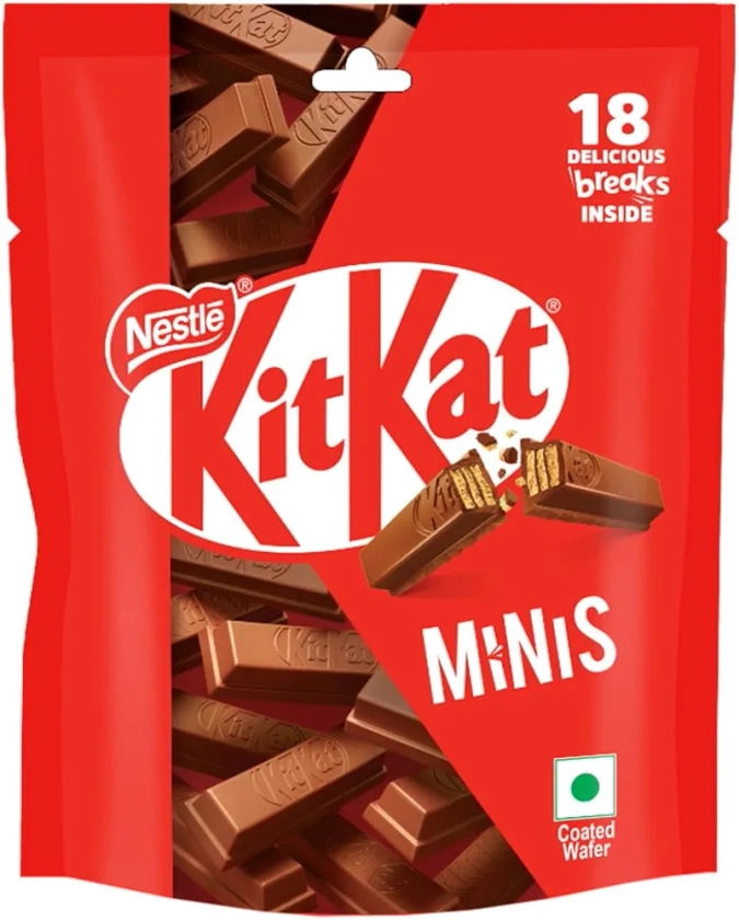 KIT KAT Nestlé Kitkat Minis,Chocolate Coated Wafer Bar,Share Bag,Miniature Pouch,18X7 Gram 126 Gram : Amazon.in: Grocery & Gourmet Foods