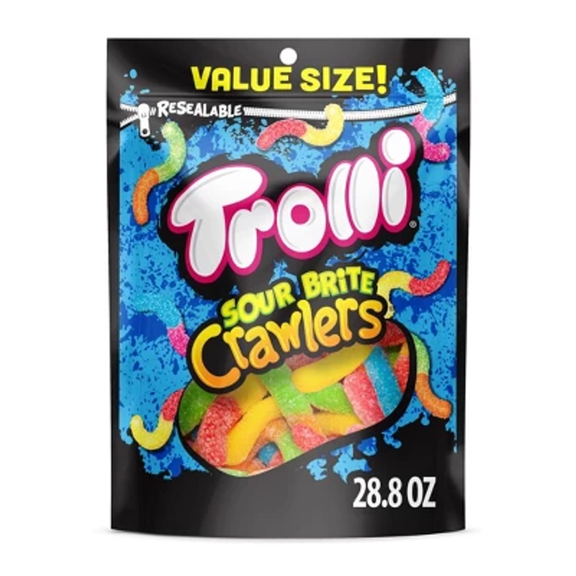 Trolli Sour Brite Candy Crawlers Gummi Worms – 28.8oz