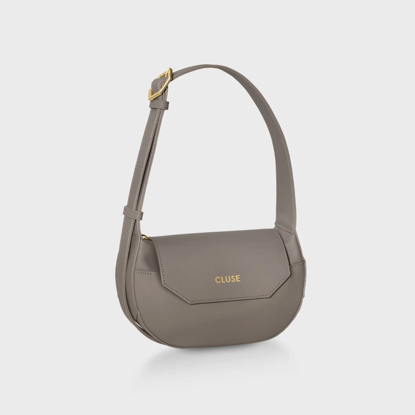 Sacroisé Petite Crossbody Bag, Dark Grey, Gold Colour