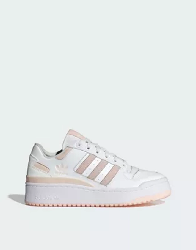 adidas Originals Forum Bold Stripes Shoes in White | ASOS