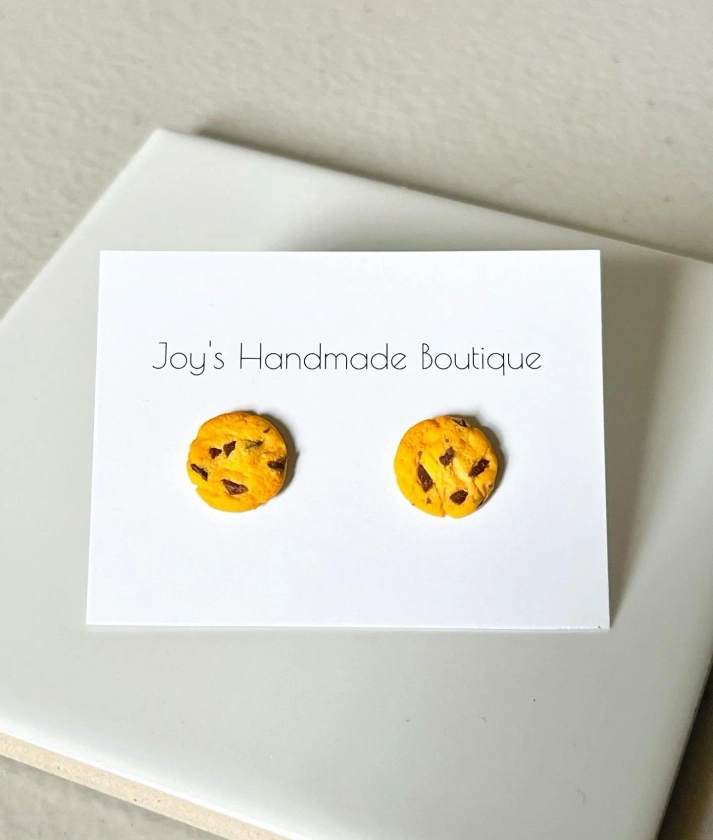 Choc-Chip Cookie Stud Earrings