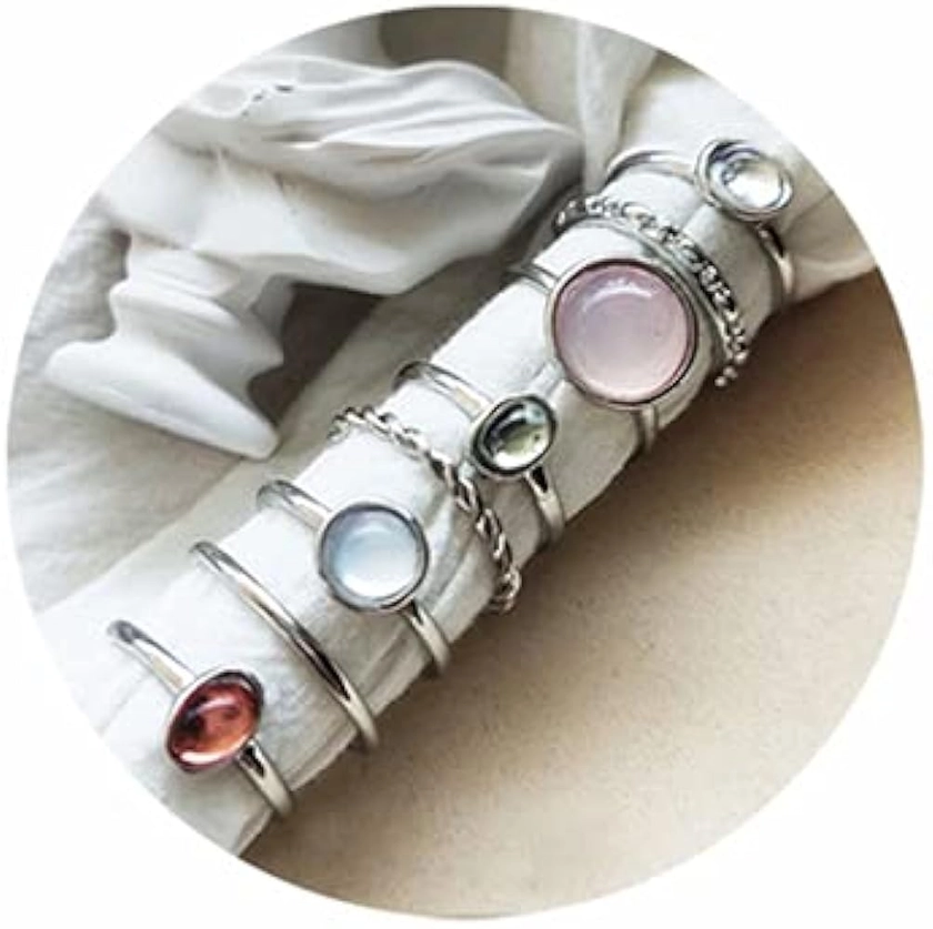 ItsStarred 7-19pcs Silver Star Moon Knuckle Ring Set for Women Girls Vintage Stackable Midi Finger Rings Set
