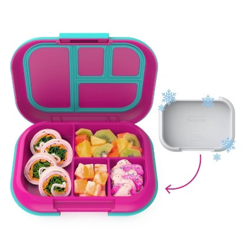 Bentgo Kids' Chill Lunch Box, Bento-Style Solution, 4 Compartments & Removable Ice Pack - Fuchsia/Teal