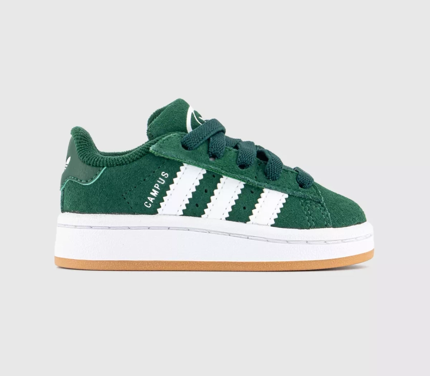 adidas Campus Infant Trainers Dark Green White Gum - Unisex