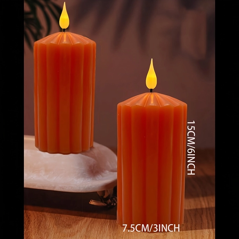 Pumpkin Shape Table Lamp   Candles Remote Real - Temu