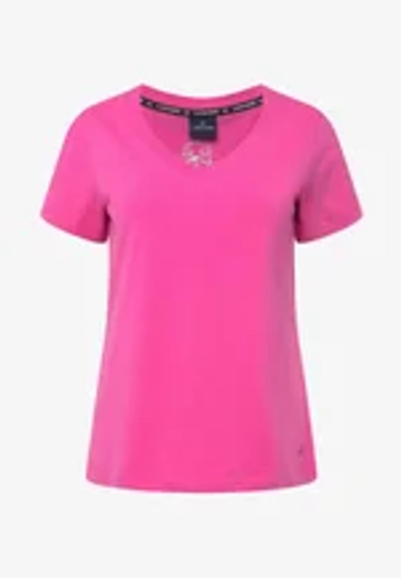 KLEINER KNOTEN V-AUSSCHNITT HALBARM - T-shirt basique - pink
