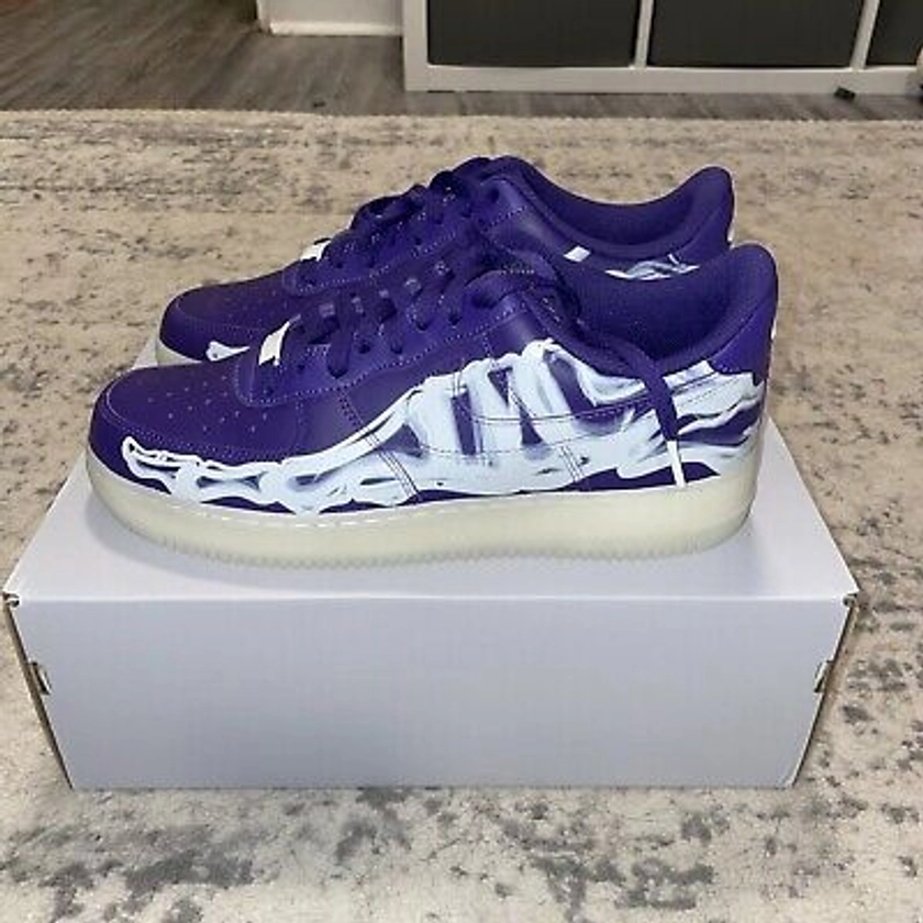 Size 9.5 - Air Force 1 ‘07 Purple Skeleton Halloween 195866717084 | eBay