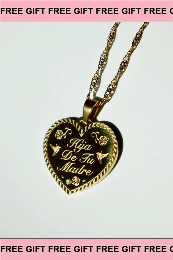 Hija De Tu Madre Heart Charm Necklace