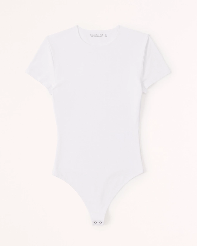 Women's Short-Sleeve Cotton-Blend Seamless Fabric Crew Bodysuit | Women's Tops | Abercrombie.com