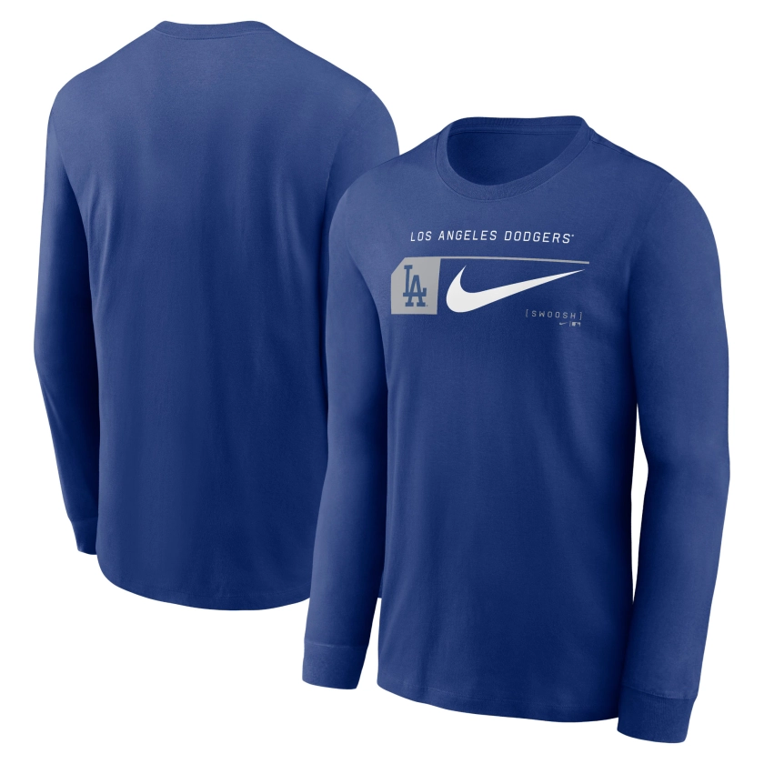 Men's Los Angeles Dodgers Nike Royal Local Logo Swoosh Lockup Long Sleeve T-Shirt