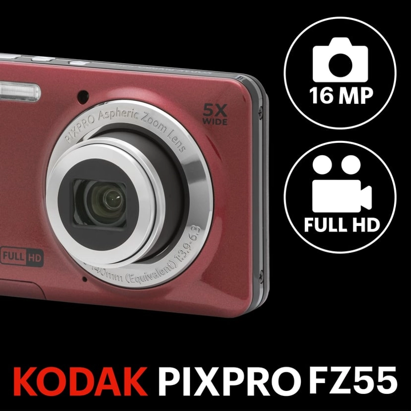 Kodak Pixpro - FZ55 - Appareil Photo Numérique 16 Mégapixels - Rouge