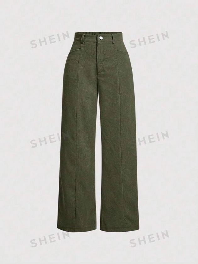 SHEIN MOD Women's Solid Color Wide Leg Pants