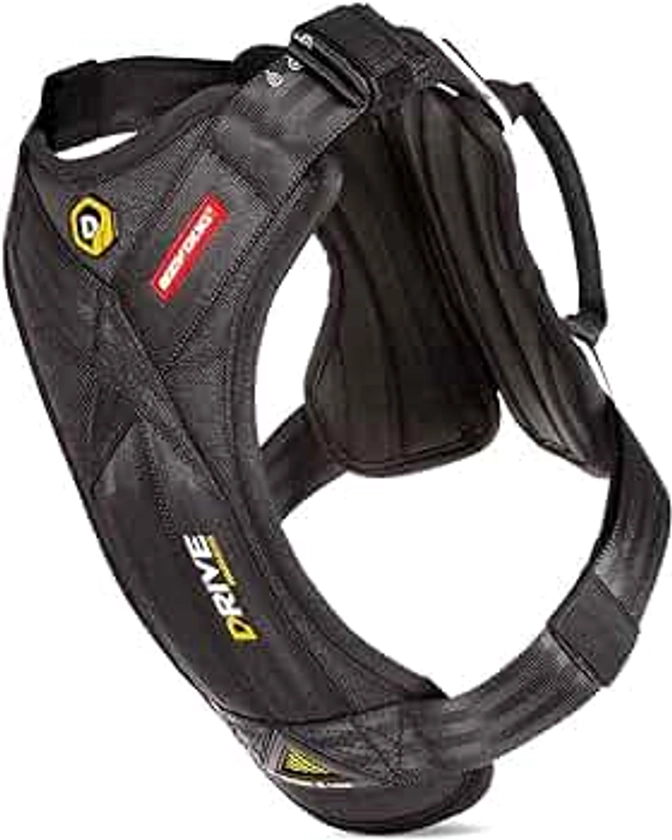 EzyDog Drive Safety Travel Dog Car Harness - Crash Tested US (FMVSS 213) - Premium Vehicle Restraint Vest for Protection and Comfort - Easy One Time Fit and Use with Car Seat Belt (Medium) Black
