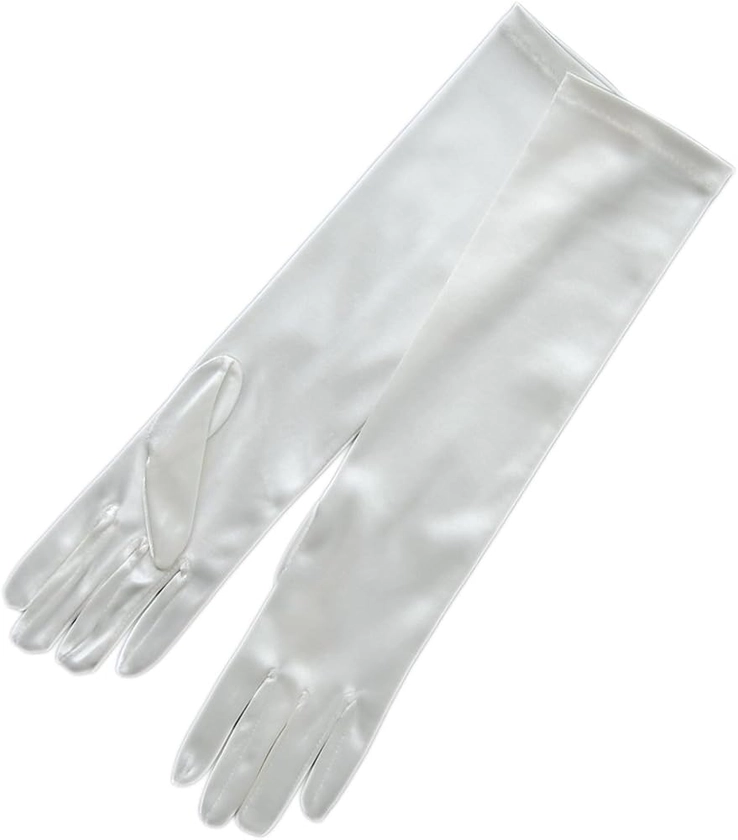 Long Shiny Stretch Satin Dress Gloves For Girl