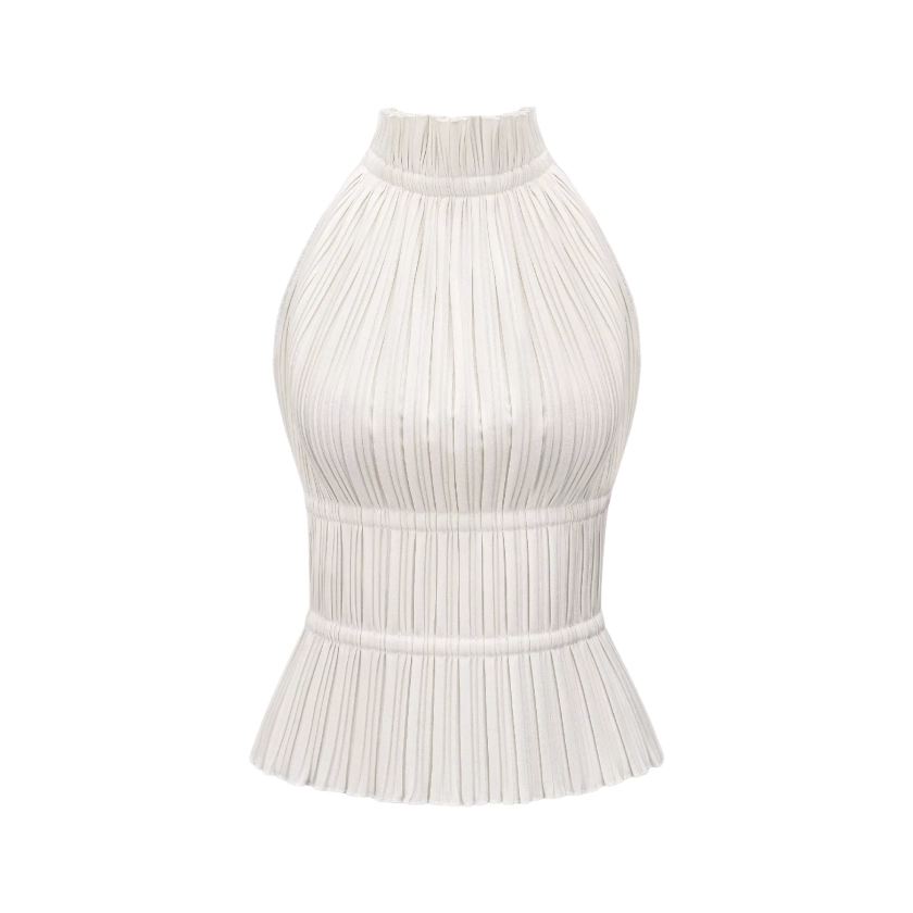 Milicent open-back pleated top