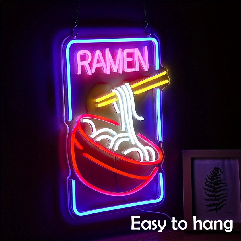 Ramen Neon Sign Led Wall Decor – Usb Powered Non wireless - Temu