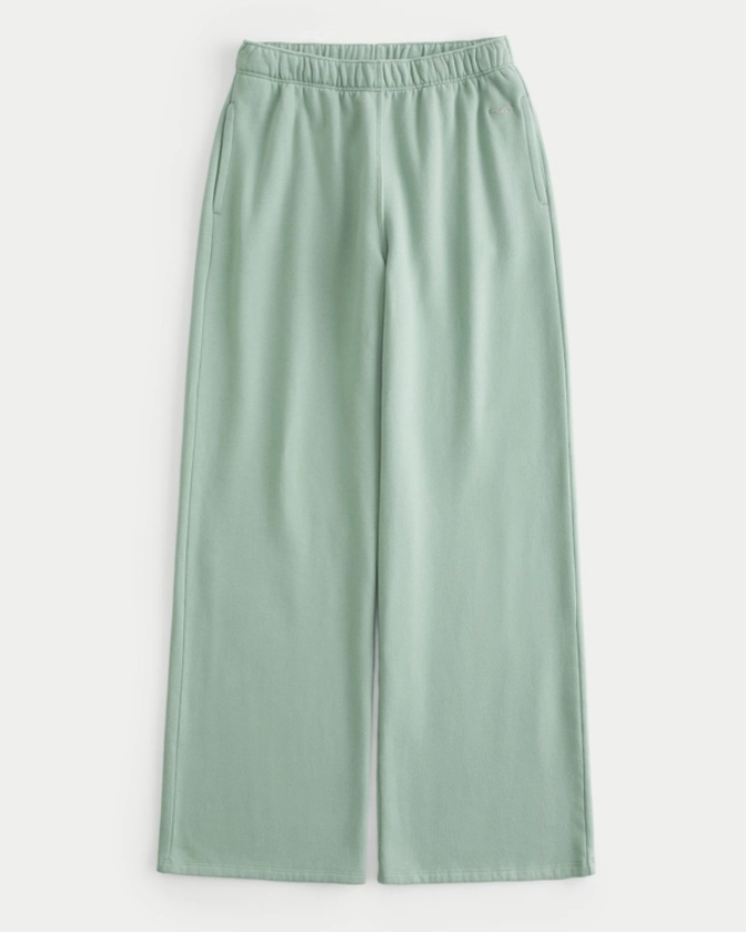 Women's Hollister Feel Good Fleece Wide-Leg Pants | Women's Bottoms | HollisterCo.com