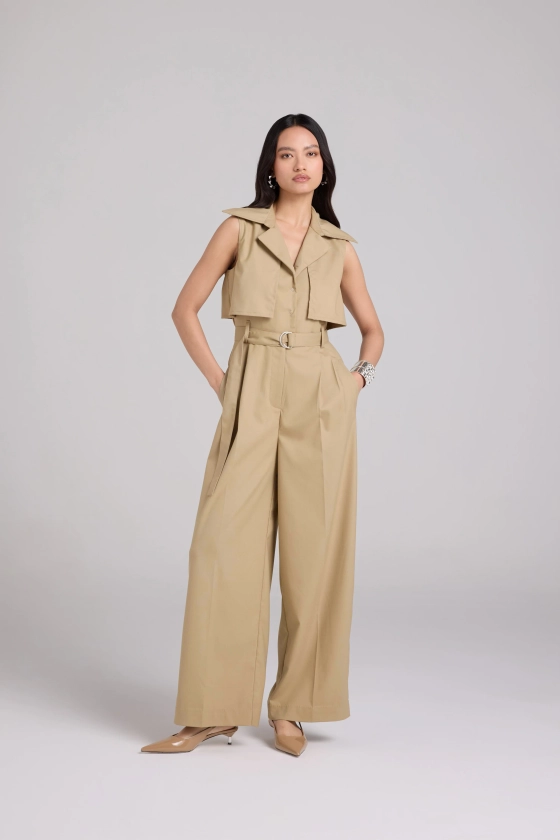 Belted Trench Jumpsuit