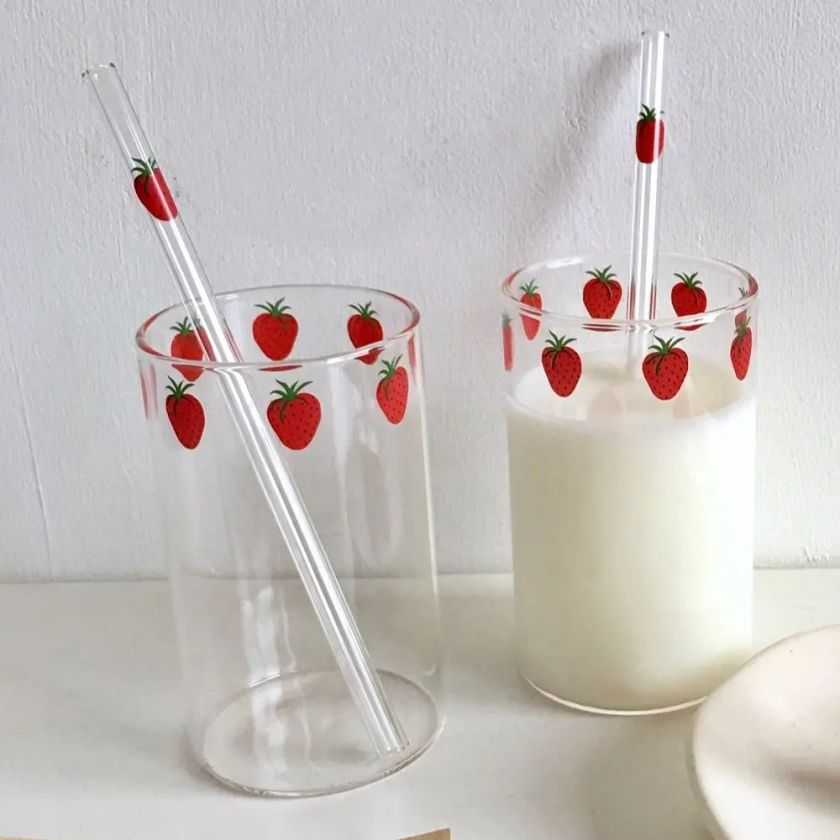 Tasse en verre Harvey mignonne avec paille, tasse à eau transparente créative, lait étudiant, degré de chaleur, 300ml