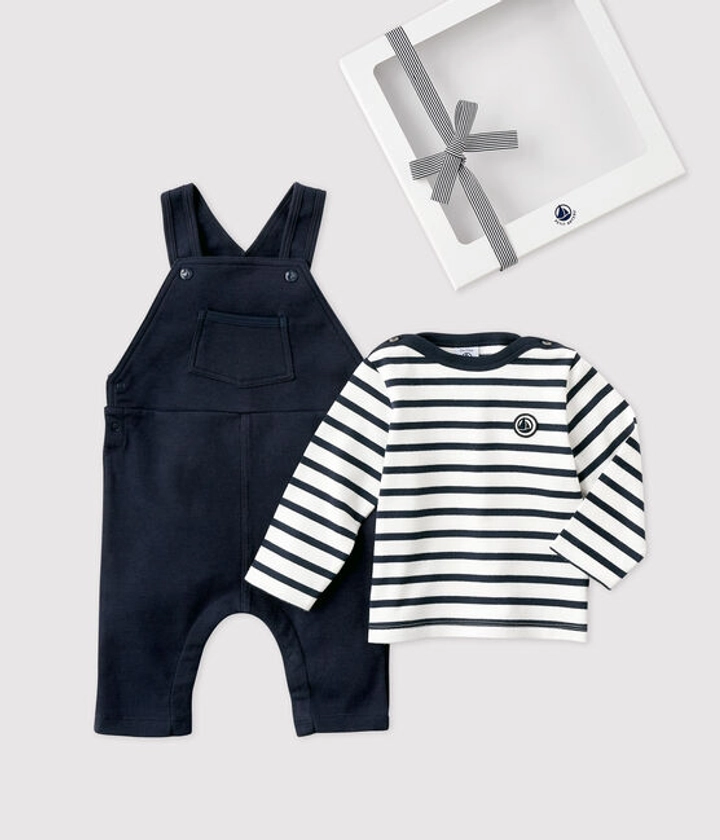 Petit Bateau COFFRET CADEAU BÉBÉ SALOPETTE ET MARINIÈRE