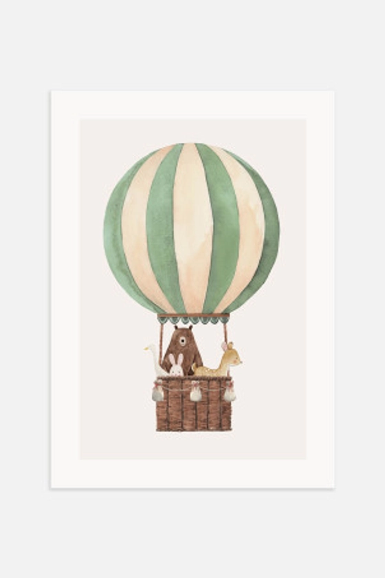 The Green Balloon Ride Poster - Green/brown - Home All | H&M GB
